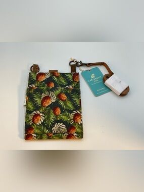Caribbean Joe Tropical Pineapple Crossbody Bag - Green/Brown/Orange